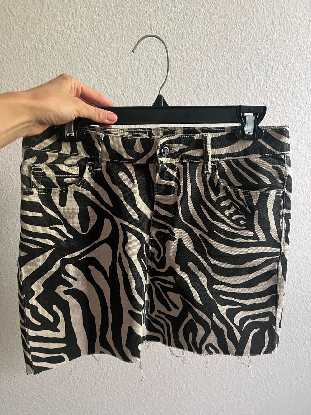Zara Zebra-Print Mini Skirt - Black & Cream